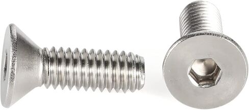 M4 Flat Head Screw, 50Pcs M4-0.7x8mm Flat Head Cap Screws and Bolts, 304 Stainless Steel, Machine Bolts,Full Thread,Allen Socket Drive,Bright Finish,Quantity 50 (M4x8mm) in Kuwait