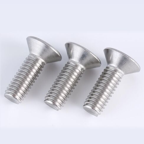M4 Flat Head Screw, 50Pcs M4-0.7x8mm Flat Head Cap Screws and Bolts, 304 Stainless Steel, Machine Bolts,Full Thread,Allen Socket Drive,Bright Finish,Quantity 50 (M4x8mm) in Kuwait