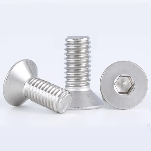 M4 Flat Head Screw, 50Pcs M4-0.7x8mm Flat Head Cap Screws and Bolts, 304 Stainless Steel, Machine Bolts,Full Thread,Allen Socket Drive,Bright Finish,Quantity 50 (M4x8mm) in Kuwait