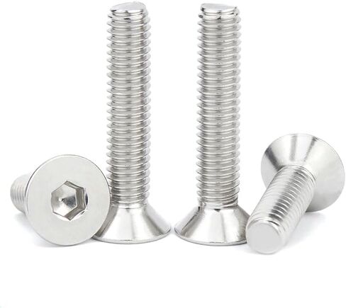 M4 Flat Head Screw, 50Pcs M4-0.7x8mm Flat Head Cap Screws and Bolts, 304 Stainless Steel, Machine Bolts,Full Thread,Allen Socket Drive,Bright Finish,Quantity 50 (M4x8mm) in Saudi Arabia