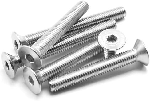 M4 Flat Head Screw, 50Pcs M4-0.7x8mm Flat Head Cap Screws and Bolts, 304 Stainless Steel, Machine Bolts,Full Thread,Allen Socket Drive,Bright Finish,Quantity 50 (M4x8mm) in Saudi Arabia
