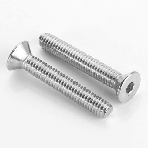 M4 Flat Head Screw, 50Pcs M4-0.7x8mm Flat Head Cap Screws and Bolts, 304 Stainless Steel, Machine Bolts,Full Thread,Allen Socket Drive,Bright Finish,Quantity 50 (M4x8mm) in Saudi Arabia