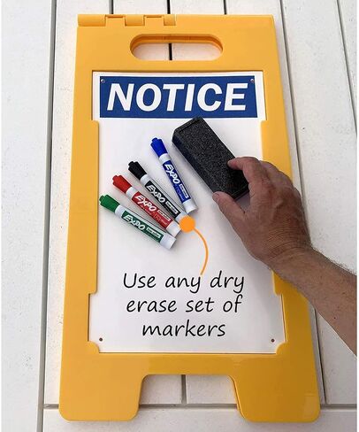 SmartSign 25 × 12 بوصة "إشعار" لافتة أرضية قابلة للطي على الوجهين، مسح جاف، بلاستيك بولي بروبيلين مطبوع رقميًا، متعدد الألوان in Kuwait
