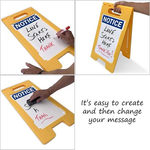 SmartSign 25 × 12 بوصة "إشعار" لافتة أرضية قابلة للطي على الوجهين، مسح جاف، بلاستيك بولي بروبيلين مطبوع رقميًا، متعدد الألوان in Kuwait