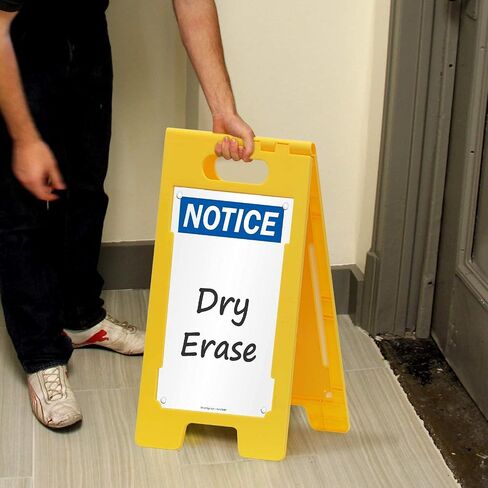 SmartSign 25 × 12 بوصة "إشعار" لافتة أرضية قابلة للطي على الوجهين، مسح جاف، بلاستيك بولي بروبيلين مطبوع رقميًا، متعدد الألوان in Kuwait