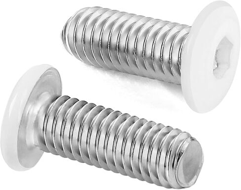 M6-1.0 x 35mm Flat Head Socket Head Screw Furniture Bolts Countersunk Connector Screws, Carbon Steel, Bright Finish, Fully Threaded, White, 25 PCS in Saudi Arabia