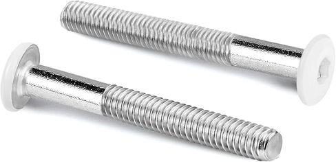 M6-1.0 x 35mm Flat Head Socket Head Screw Furniture Bolts Countersunk Connector Screws, Carbon Steel, Bright Finish, Fully Threaded, White, 25 PCS in Saudi Arabia