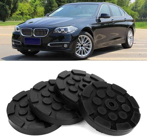 4 Pcs Car Auto Jacking Lift Pads, Car Round Rubber Arm Pads Auto Jacking Lift Pads, Universal Black Jack Stand Pads for Safe Lifting Weightlifter Accessories in Kuwait
