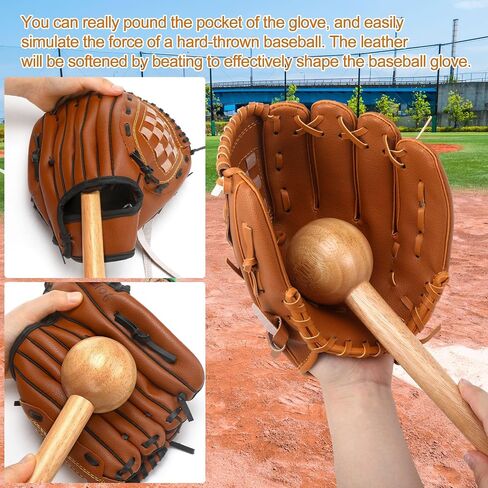 5 Pcs Baseball Glove Break in Kit Include Solid Construction Glove Mallet Practice Ball Wrap Band Glove Conditioner Cleaning Cloth for Adult Kids Youth Softball Baseball Catcher Accessories in Saudi Arabia