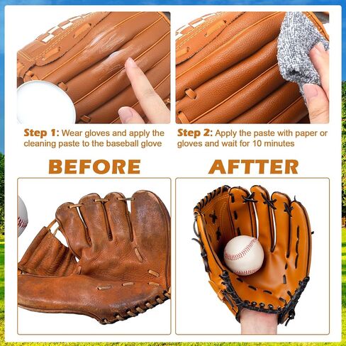 5 Pcs Baseball Glove Break in Kit Include Solid Construction Glove Mallet Practice Ball Wrap Band Glove Conditioner Cleaning Cloth for Adult Kids Youth Softball Baseball Catcher Accessories in Saudi Arabia