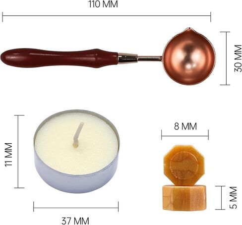 TRINIDa Wax Seal Kit, Wax Seal Stamp Kit with 24 Colors 624 Pcs Wax Seal Beads, Sealing Wax Warmer, Envelopes, Candles, Wax Stamp, Metallic Pen for Gift and Decoration in Saudi Arabia