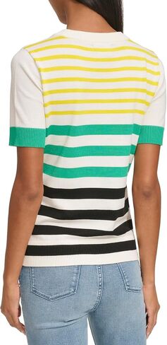 Karl Lagerfeld Paris Women's Multi Color Stripe Logo Sweater in Saudi Arabia