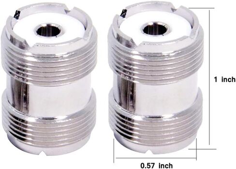 2-Pack PL-259 UHF أنثى إلى UHF أنثى كابل محوري محول خيط داخلي لهوائي راديو CB HAM ، مقياس SWR ، محلل الهوائي in Kuwait
