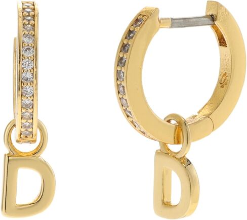 Kate Spade New York Tiny Twinkles D Huggies Earrings Clear/Gold One Size in Saudi Arabia