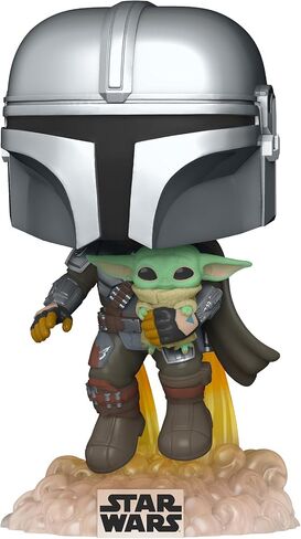 Funko Pop! Star Wars: The Mandalorian - Mandalorian Flying with The Child, Grey in Saudi Arabia