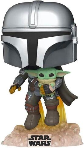 Funko Pop! Star Wars: The Mandalorian - Mandalorian Flying with The Child, Grey in Saudi Arabia