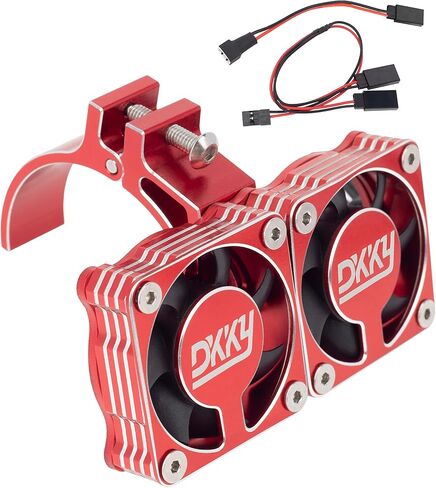 DKKY RC Motor Cooling Fan Heatsink 47-51mm Adjustable 15000 RPM for 1/5 1/8 ARRMA Infraction, Felony, Limitless and Axial 1717 4985 Motor, Red in Saudi Arabia