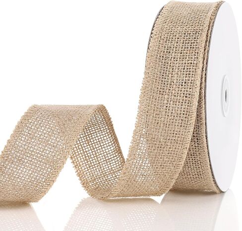 Burlap Ribbon 20 Yards 1-1/2 Inch Natural Jute Ribbon for Bows Wreaths Crafts Flower Bouquet Gift Wrapping Wedding Decoration in Saudi Arabia