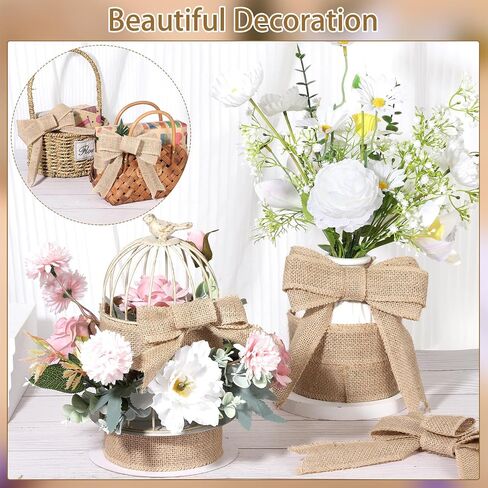 Burlap Ribbon 20 Yards 1-1/2 Inch Natural Jute Ribbon for Bows Wreaths Crafts Flower Bouquet Gift Wrapping Wedding Decoration in Saudi Arabia