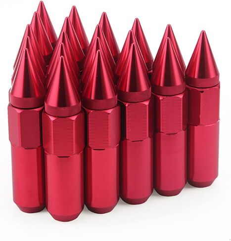 20 قطعة M12x1.5 صواميل عجلة السيارة مع غطاء مدبب، ارتفاع 60 مم من الألومنيوم المضاد للتآكل لعجلات السيارة، صواميل عروة، غطاء السيارة موالف ممتد، عالمي لشاحنة الدفع الرباعي RV (أسود) in Kuwait