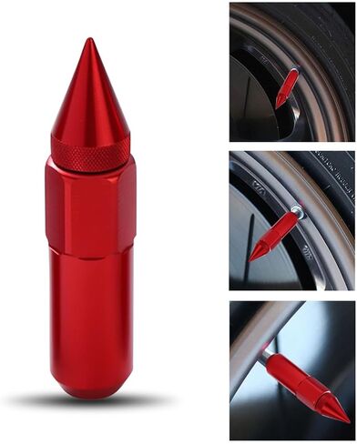 20 قطعة M12x1.5 صواميل عجلة السيارة مع غطاء مدبب، ارتفاع 60 مم من الألومنيوم المضاد للتآكل لعجلات السيارة، صواميل عروة، غطاء السيارة موالف ممتد، عالمي لشاحنة الدفع الرباعي RV (أسود) in Kuwait