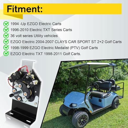 مجموعة مفاتيح أمامية وعكسية 36 فولت 73036G1 متوافقة مع 1994-UP (1994 غير متضمنة) EZGO Medalist TXT Coastal Fleet MPT 800 Clays Car ST Sport Model Golf Cars استبدال 70578G02 70578G01 in Kuwait