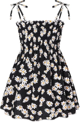 Girls Dresses, Toddler Dress, Little Toddler Girls' Flower Summer Strap Dresses,Backless Cute Floral Sundress for Kids in Kuwait