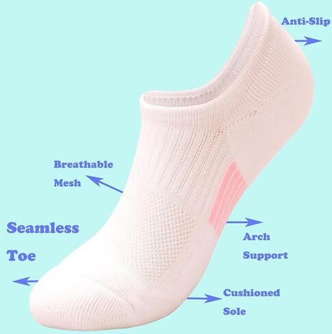 ANCHOVY Women's Socks Performance Cushioned Athletic Ankle Socks No Show Running Socks Low Cut Socks for Men&Women,5-9#C1021 in Saudi Arabia