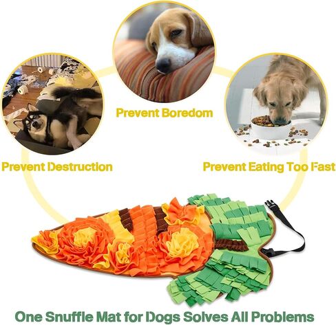 Snuffle Mat for Dogs, Dog Snuffle Mat for Small Medium Breed Dogs, Puppy Snuffle Mat Encourages Natural Foraging Skills, Stress Release, Dog Enrichment Toys, Non-Slip in Saudi Arabia