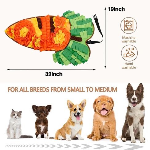 Snuffle Mat for Dogs, Dog Snuffle Mat for Small Medium Breed Dogs, Puppy Snuffle Mat Encourages Natural Foraging Skills, Stress Release, Dog Enrichment Toys, Non-Slip in Saudi Arabia