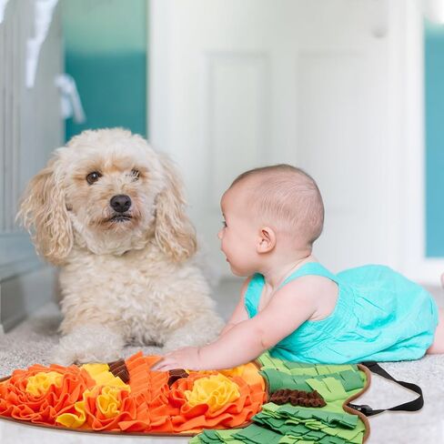 Snuffle Mat for Dogs, Dog Snuffle Mat for Small Medium Breed Dogs, Puppy Snuffle Mat Encourages Natural Foraging Skills, Stress Release, Dog Enrichment Toys, Non-Slip in Saudi Arabia