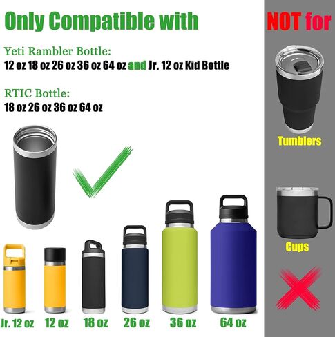 Straw Cap for YETI Rambler Lid -12 18 26 36 64 oz, Jr 12 oz Replacement, Flexible Handle for Yeti Straw Lid Replacement, Perfect for Yeti Accessories Lid and RTIC Water Bottle Top in Saudi Arabia