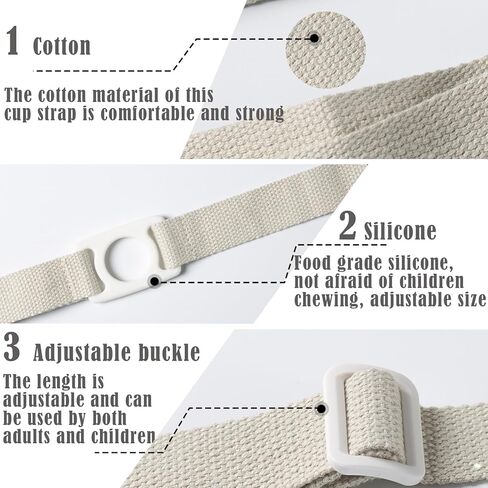 حزام حامل الأكواب وحزام الكتف لزجاجة المياه النقية وزجاجة مشروبات زنبركية طبيعية، رقبة طويلة وحامل مياه قابل للتعديل للمشي والتنزه والتخييم 4 عبوات in Kuwait