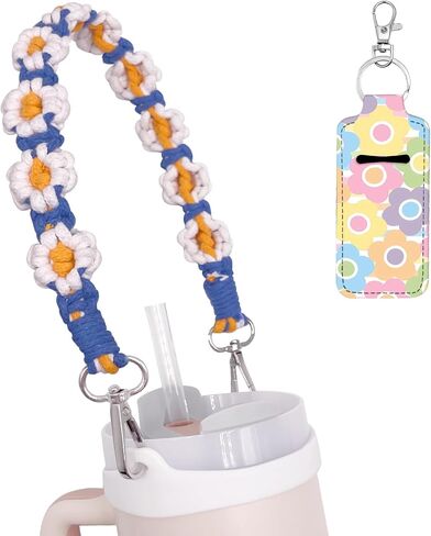 Water Bottle Handle with Lip Balm Holder, Sling Holder Lanyard, Carrier with Strap, Compatible with Stanley Cup in Saudi Arabia