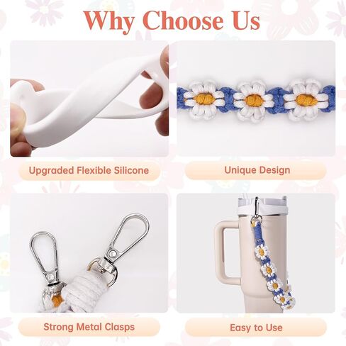 Water Bottle Handle with Lip Balm Holder, Sling Holder Lanyard, Carrier with Strap, Compatible with Stanley Cup in Saudi Arabia