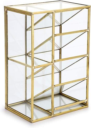 منظم مكتب معدني ذهبي عتيق من Hipiwe - فرش مكياج زجاجية وحامل أحمر الشفاه ومنظم خزانة الملابس وحامل تخزين أقلام الرصاص للوازم المكتبية المنزلية (6 حجرات) in Kuwait