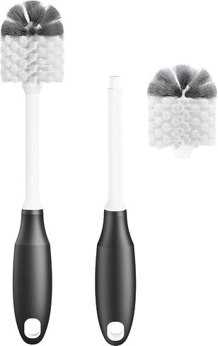 Baby Bottle Cleaning Brush with Replaceable Brush Head, Long Handle Water Bottles Scrubbers, Cup and Glass Brushes Cleaner for Washing and Scrubbing, 1 Pack in Saudi Arabia