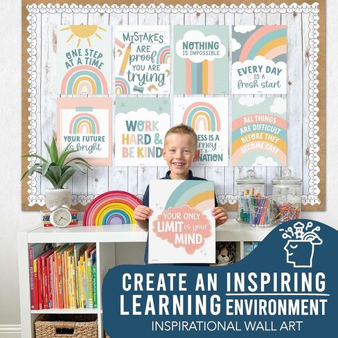 9 Boho Classroom Motivational Posters For Classroom Decor - Inspirational Posters For Classroom Posters Middle School Posters, Positive Posters For Classroom Decorations For Teachers Elementary in Saudi Arabia