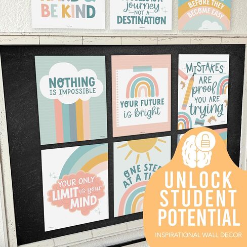 9 Boho Classroom Motivational Posters For Classroom Decor - Inspirational Posters For Classroom Posters Middle School Posters, Positive Posters For Classroom Decorations For Teachers Elementary in Saudi Arabia