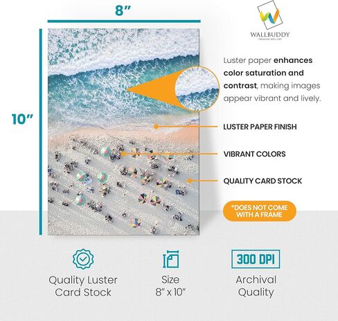 Beach Posters - Set of 6 Coastal Wall Art Beach Prints Decor/Ocean Blue Boardwalk, Beach Chair, Surfing Posters for Summer Seascape Room Decor/Beach Pictures Art/Palm Trees Decor (8x10 Inches) in Kuwait