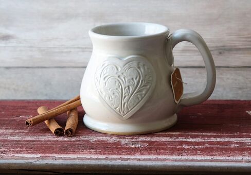 كوب SHS على شكل قلب مصنوع يدويًا في الولايات المتحدة الأمريكية، كوب قهوة سعة 12 أونصة (دوامة) in Kuwait