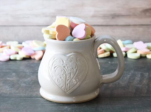 كوب SHS على شكل قلب مصنوع يدويًا في الولايات المتحدة الأمريكية، كوب قهوة سعة 12 أونصة (دوامة) in Kuwait