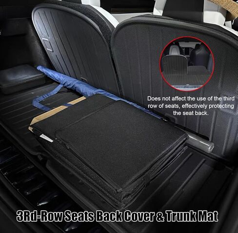 KIKIMO لـ Tesla Model X Frunk Mats Mats 6/7 Seater & Model X Plaid 2024 2023 2022، لملحقات Tesla Model X، غطاء خلفي للمقعد لتخزين جميع الأحوال الجوية مع مسند الظهر حصيرة مخصصة مناسبة لـ Tesla in Kuwait
