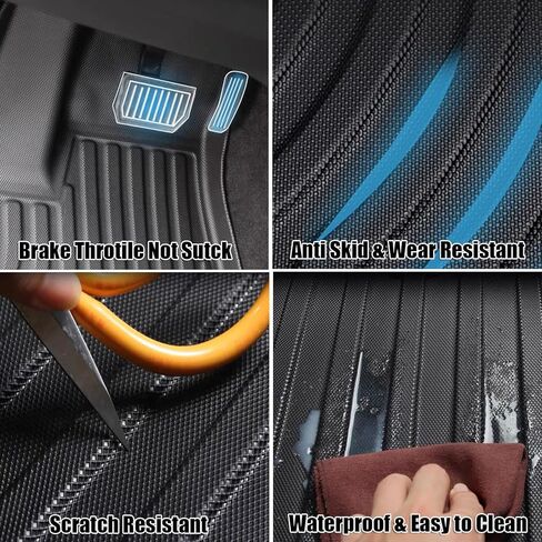 KIKIMO لـ Tesla Model X Frunk Mats Mats 6/7 Seater & Model X Plaid 2024 2023 2022، لملحقات Tesla Model X، غطاء خلفي للمقعد لتخزين جميع الأحوال الجوية مع مسند الظهر حصيرة مخصصة مناسبة لـ Tesla in Kuwait