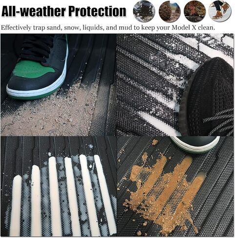 KIKIMO لـ Tesla Model X Frunk Mats Mats 6/7 Seater & Model X Plaid 2024 2023 2022، لملحقات Tesla Model X، غطاء خلفي للمقعد لتخزين جميع الأحوال الجوية مع مسند الظهر حصيرة مخصصة مناسبة لـ Tesla in Kuwait