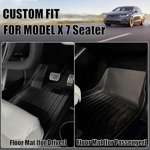 KIKIMO لـ Tesla Model X Frunk Mats Mats 6/7 Seater & Model X Plaid 2024 2023 2022، لملحقات Tesla Model X، غطاء خلفي للمقعد لتخزين جميع الأحوال الجوية مع مسند الظهر حصيرة مخصصة مناسبة لـ Tesla in Kuwait