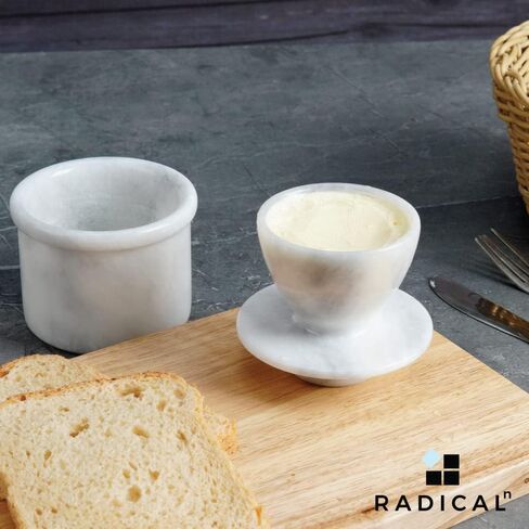 Radicaln Butter Dish Keeper Brown Handmade Marble Cold Crock Butter Holder Pot - French Style Deep Covered Butter with Lid in Saudi Arabia