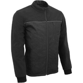 Milwaukee Leather MPM1780 Men's Black Textile and Fleece Combo Jacket with Reflective Piping