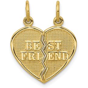 Jewels By Lux 10K Yellow Gold 2 Piece Break-Apart Best Friend Heart Charm