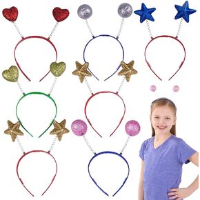 ArtCreativity Sparkly Head Boppers for Kids, Set of 12, Cute Headbands for Girls and Boys with Assorted Designs, Unique Birthday Hats for Kids, Halloween Costume Accessories, Princess Party Favors